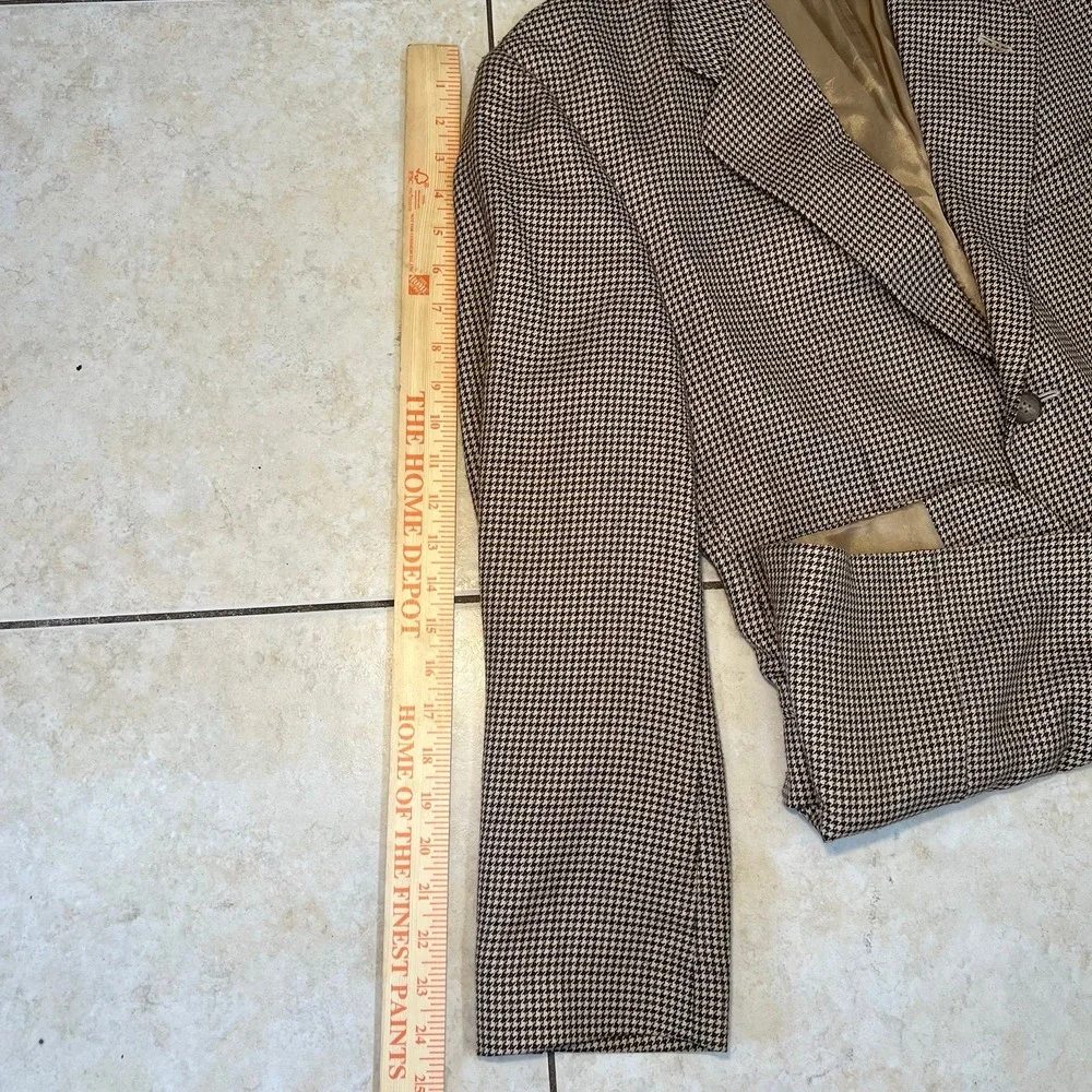 VTG J. Riggings Blazer Houndstooth Wool Blend Classic Mens Business Casual 38R